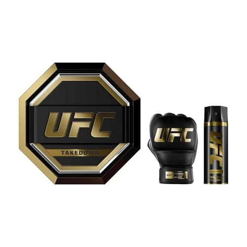Offerta a tempo: UFC Takedown Profumo Uomo Confezione 2 Pezzi | Cofanetto Regalo, Eau de Parfum 100ml e Body Spray 200ml, Set Fragranza Marina e Legnosa - 46% da 50.00 € a 27.24 €