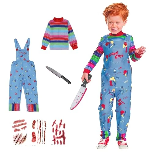 Lixstyea Disfraz de muñeca asesina para niños (125-135 cm)