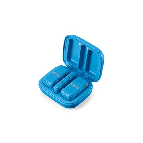 Limited offer: RØDE Wireless Micro - Compact Wireless Microphone, Two Mics with Charge Case for Smartphone Content Creation - USB-C, Blue from 159.99 USD to 98.49 USD (save 38%)