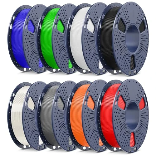 Zeitlich begrenztes Angebot: SUNLU 250G*8 PLA+ Filament Bundle, Robustes PLA PLUS 3D Drucker Filament, 250g pro Spule, 8 Rollen, Schwarz+Weiß+Grau+Transparent+Rot+Kleinblau+Grün+Sonnenorange von 169.99 € auf 14.99 € (91.18% Rabatt)