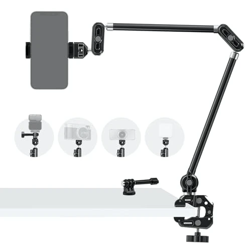 Zeitlich begrenztes Angebot: NEEWER 30" Schwenkarm mit Schreibtischklemme/Action Kamera Halterung/Handyhalterung, Mikrofon Galgenstativ für Überkopfkameras, kompatibel mit GoPro, iPhone, DSLR, Webcam und Mikrofon, UA056 von 62.99 € auf 52.99 € (16% Rabatt