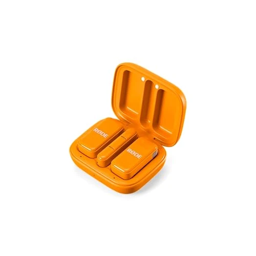 Offerta a tempo: RØDE Wireless Micro - Microfono wireless compatto, due microfoni con custodia di ricarica per la creazione di contenuti su smartphone - USB-C, arancione - 44% da 159.99 € a 89.67 €