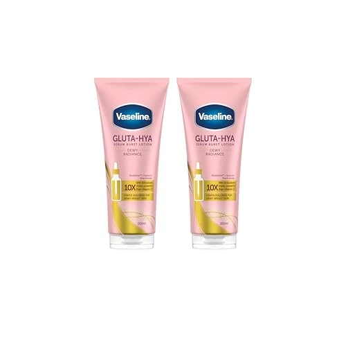 Vaseline Gluta-Hya Dewy Radiance Serum Burst Feuchtigkeitsspendende Lotion mit Antioxidantien für Weiche, Strahlende Haut, 2 × 200 ml