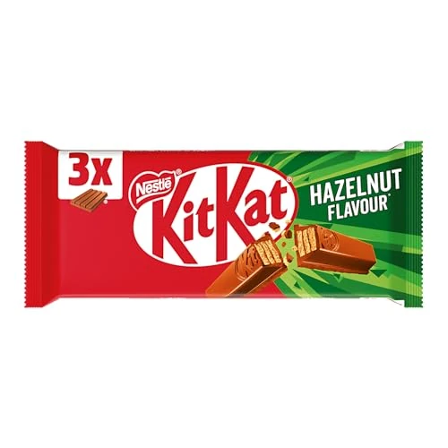 Offerta a tempo: KITKAT Hazelnut Wafer ricoperto di Cioccolato al Latte al gusto Nocciola, 3 Snack da 41,5g (124,5g) - 26% da 3.49 € a 2.59 €