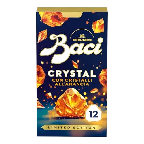 Offerta a tempo: BACI PERUGINA Crystal Cioccolatini Fondenti all'Arancia ripieni al Gianduia, Scatola 150g - 25% da 8.59 € a 6.48 €