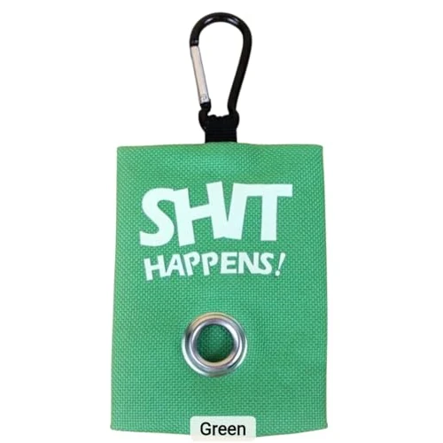 Spender für Abfallbeutel für Haustiere, für Hundeleine, Müllbeutelhalter für Hunde, mit Metallclip für Hundebeutel zur Hundeleine (grün)