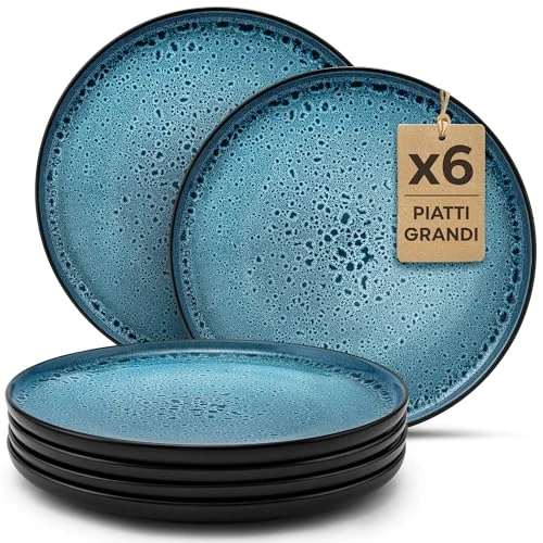 Offerta a tempo: Twinzee Servizio Piatti Moderni 6 Piatti Grandi in Gres 6 per 6 Persone - Compatibile con Microonde - Riviera Collection - 0% da 39.99 € a 39.99 €