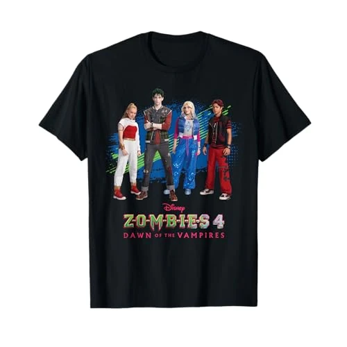 Offerta a tempo: Disney ZOMBIES 4 Nova & Victor + Zed & Addison Official Logo Maglietta - 15% da 20.50 € a 17.42 €