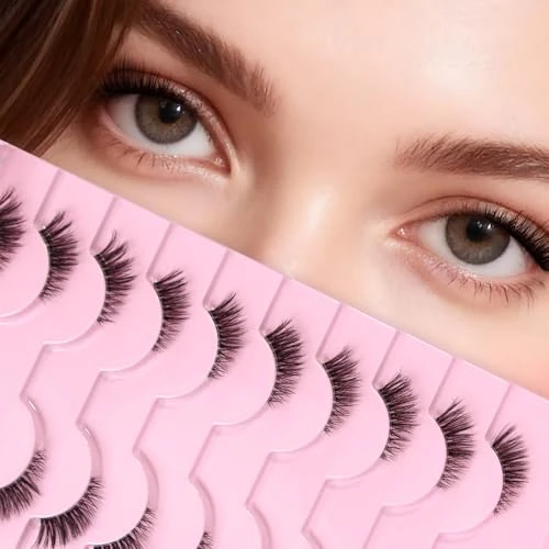 Offerta a tempo: AKARABEAUTYLASHES Ciglia Finte Naturali 10 Paia 3D Mezze Ciglia Finte False Eyelashes Visone Artificiale (BY01) - 0.00% da 7.99 € a 7.99 €