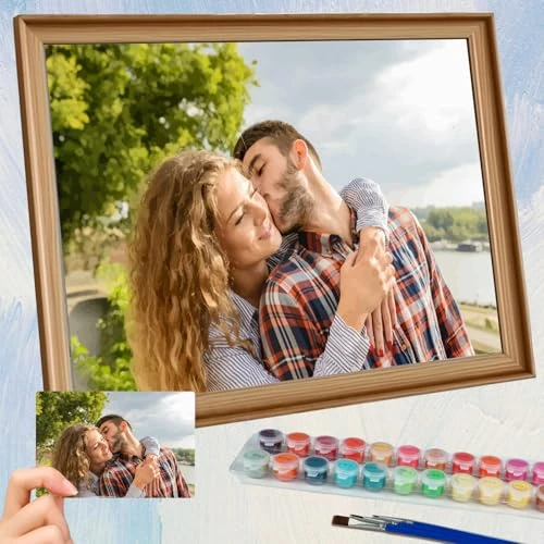 Offerta a tempo: Bemaystar Dipingere con i Numeri Personalizzato per Adulti – Quadri da Dipingere Numerati con Foto, Kit per Dipinto Acrilico DIY, Regalo Personalizzato per Coppie, Famiglia, Amici e Decorazione Casa - 0.00% da 14.98 € a 14.98 €