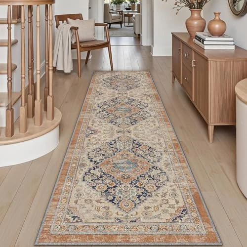 Offre limitée : DEXI Tapis de Cuisine Antidérapant Poil Ras Vintage 60x150cm Orange de 39.99 € à 39.99 € (0.00% de remise)