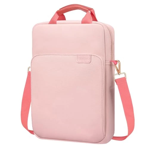 TiMOVO 13.3 Inch Laptop Sleeve Bag with Handle for iPad Air 13 Inch M3 2025, iPad Pro 13" 2024, MacBook Air 2022-2018, Galaxy Tab S9+, with Shoulder Strap and Metal Hook, Pink