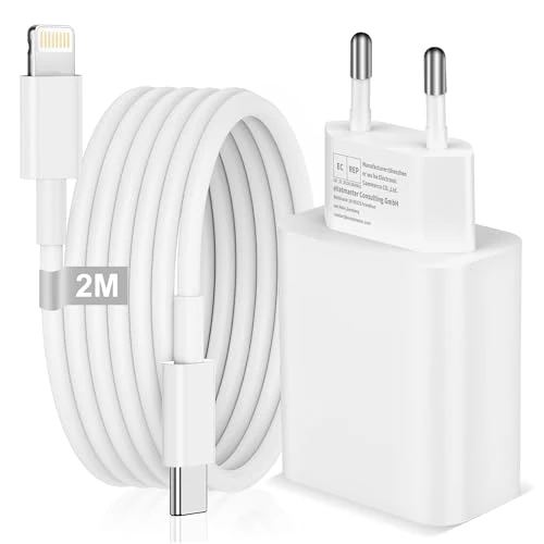 Offerta a tempo: Caricatore iPhone, 30W Caricatore iPhone 14 13 12 11 Caricabatterie Rapido Presa Spina iPhone Adattatore Alimentatore with 2M Cavo USB C Lightning per iPhone 14 13 12 11 Pro Max/Plus/XS/8/7/iPad/SE - 0.00% da 11.99 € a 11.99 €
