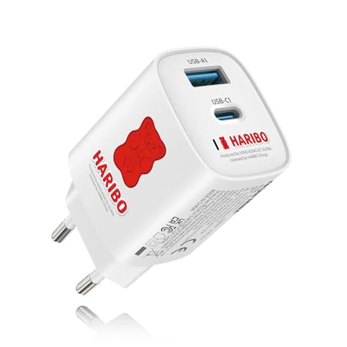 Haribo 45W Charger for Samsung Quick Charging, GaN USB C PPS PD Plug, Fast Charging for Galaxy S25/S24/S23/S23+/S23 Ultra/S22/S21/S20/Note20/A73/A53/S10, Compact for Travel, Ideal Gift, Red