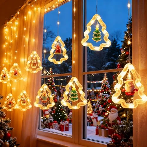Oferta limitada: Qoosea Cortina de Luces Navidad Interior, 3M 100LED Cortina de Luz en Árbol de Navidad Circular 8 Modes USB, Impermeable Luces de Hadas para Balcón Ventana Fiesta Hogar Decorativas, Blanco Cálido de 21.99 EUR a 7.59 EUR (ahorro 65%)
