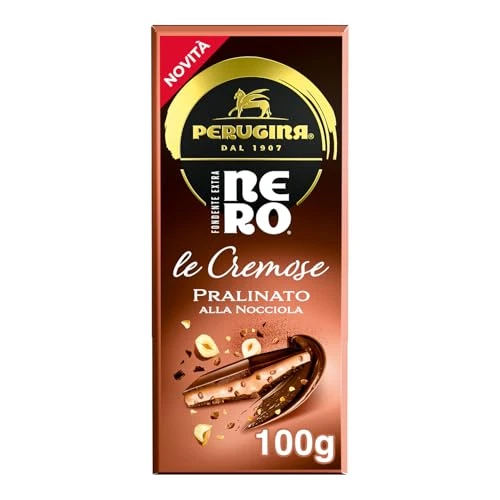Offerta a tempo: PERUGINA NERO Pralinato Nocciola Tavoletta Cioccolato Fondente Ripiena 100g - 18% da 3.29 € a 2.70 €