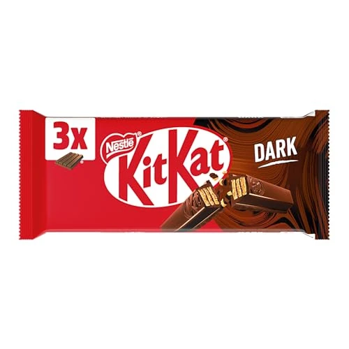 Offerta a tempo: KITKAT Dark Wafer ricoperto di Cioccolato Fondente, 3 Snack da 41,5g (124,5g) - 26% da 3.49 € a 2.59 €