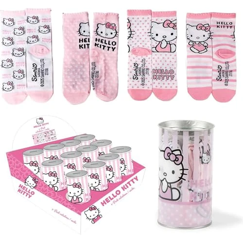 CERDÁ LIFE'S LITTLE MOMENTS Confezione di calzini 4 pezzi Hello Kitty Unisex bambini, Hello Kitty, 31-34