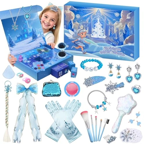 Irich Kalendarz adwentowy na rok 2025, prezent na Boże Narodzenie, prezent dla dziewcząt, Boże Narodzenie, kalendarz adwentowy z 24 dniami, niespodziankami, biżuteria DIY, zabawka