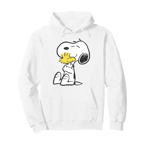 Peanuts Snoopy Woodstock Vintage Hug BFFs Amore 80s 90s Retro Felpa con Cappuccio