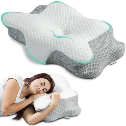 Tijdelijke aanbieding: Flowen Nekkussen van traagschuim om te slapen, orthopedisch hoofdkussen, ideaal voor neksteun, ergonomisch, ademend, anti-snurken, hypoallergeen, kussensloop wasbaar van 49.99 EUR naar 39.99 EUR (korting 20%)