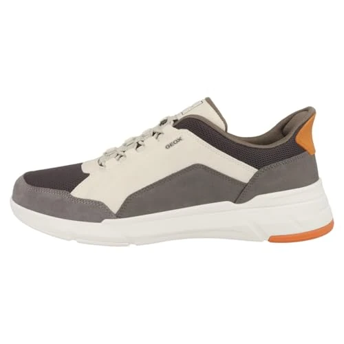 Offre limitée : Geox Homme U Vittour A Basket, Blanc cassé, Gris foncé, 44 EU de 99.90 € à 89.00 € (11% de remise)