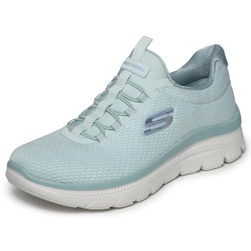 Offre limitée : Skechers Femme Summits Plus Summer Haze Espadrilles, Green, 40.5 EU de 69.95 € à 69.95 € (0.00% de remise)