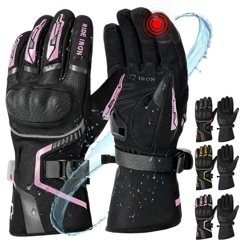 Oferta limitada: RIDEIRON Guantes Moto Invierno Hombre Mujer,Resistentes al Viento, Ligeros y cálidos con Pantalla táctil para Motociclismo, Senderismo y Otros Deportes al Aire Libre, Rosa S de 39.99 € a 34.19 € (ahorro 15%)