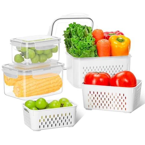 Oferta limitada: VINATO 3 Piezas Organizador Nevera con Tapa, (0.8+1.7+3.15L) Organizador Frigorifico, Envases de Plástico con Tapa para Alimentos, Fruta, Congelador, Microondas de 16.99 € a 16.99 € (ahorro 0.00%)