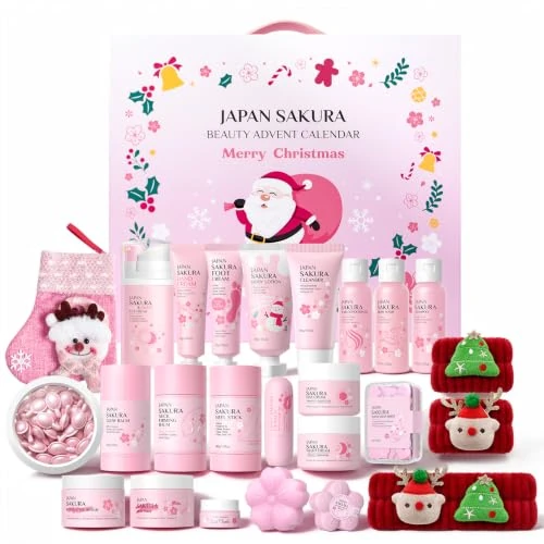 Tijdelijke aanbieding: Adventskalender schoonheid 2026, 24 stuks gezichtsverzorging Sakura Kerstmis van 64.82 € naar 64.82 € (0.00% korting)