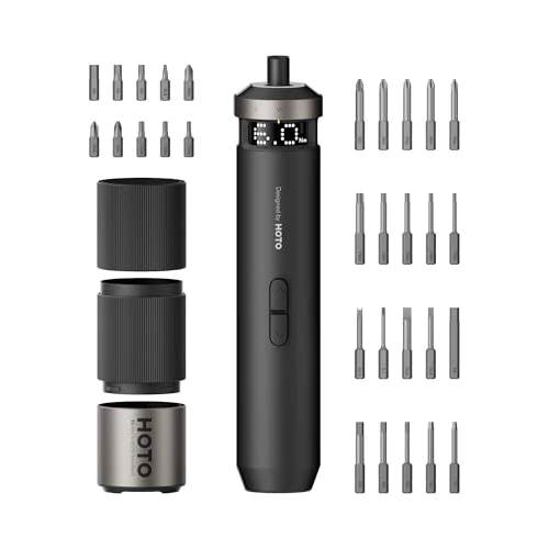 Zeitlich begrenztes Angebot: HOTO PixelDrive Elektrischer Schraubendreher Set mit Intelligente Anzeige, 6 Drehmomentstufen, 0,5 bis 6 N·m, 1/4 Hex 30-Bits-Set, 2000-mAh, USB-C, Elektroschrauber für Elektronik, Hausreparaturen von 69.99 € auf 50.49 € (28% 