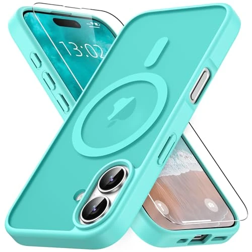 Tijdelijke aanbieding: Vansdon Magnetisch hoes voor iPhone 16, met 1 veiligheidsglas, compatibel met MagSafe, valbescherming volgens militaire standaard, doorzichtige matte achterkant, stootvaste telefoonhoes voor iPhone 16 van 13.99 € naar 13.99 € (0.00%