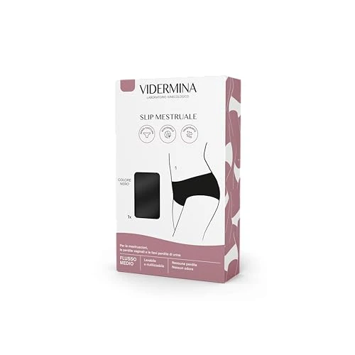 Offerta a tempo: Vidermina Slip Mestruali S Vita Bassa – Mutandine assorbenti per flusso medio, 3 strati senza cuciture – Comfort e controllo odori – Lavabili, riutilizzabili e alternativa ad assorbenti - 25% da 19.90 € a 14.90 €