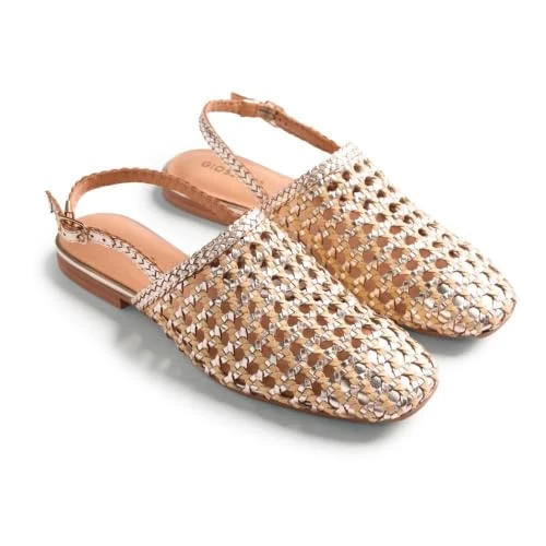 Oferta limitada: GIOSEPPO Watkins - Bailarinas de Piel Trenzada Bicolor con Parte Trasera Plegable, Estilo Mary Jane, Suela Flexible de Caucho, Color Platino, Talla 35 de 74.95 € a 23.86 € (ahorro 68%)