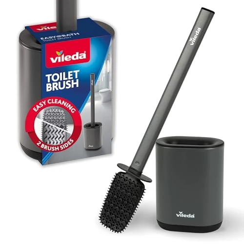 Oferta limitada: Cepillo de WC de Silicona Vileda con Cabezal Flexible y Mango de Acero Inoxidable - Cepillo para Inodoro con Zonas de Limpieza 2 en 1 - Higiénico, con protección contra olores de 19.99 EUR a 16.99 EUR (ahorro 15%)