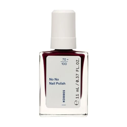 Offerta a tempo: KORRES No No Nail Polish 59 Burgundy Red – smalto vegano 10-free con effetto gel, elevata coprenza e brillantezza, resistente alle scheggiature, 11 ml - 65% da 11.90 € a 4.20 €
