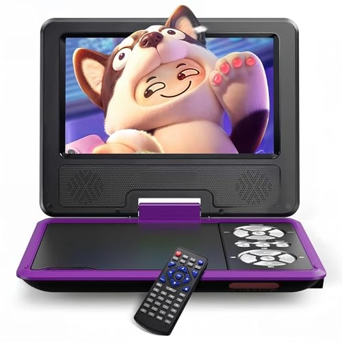 Oferta limitowana: WOLFANG Przenośny odtwarzacz DVD 9,5" dla dzieci w samochodzie z obrotowym ekranem HD o przekątnej 7,5", głośniki stereo, 6 godzin pracy baterii, obsługa synchronizacji telewizji/USB/karty SD [brak z 200.29 zł na 200.29 zł (oszczędź 0.0