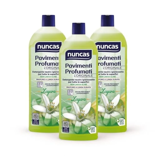 Offerta a tempo: Nuncas Pavimenti Profumati Detergente Pavimenti, Zagara, Multipack, Confezione da 3 x 1 litri - 6% da 17.30 € a 16.22 €