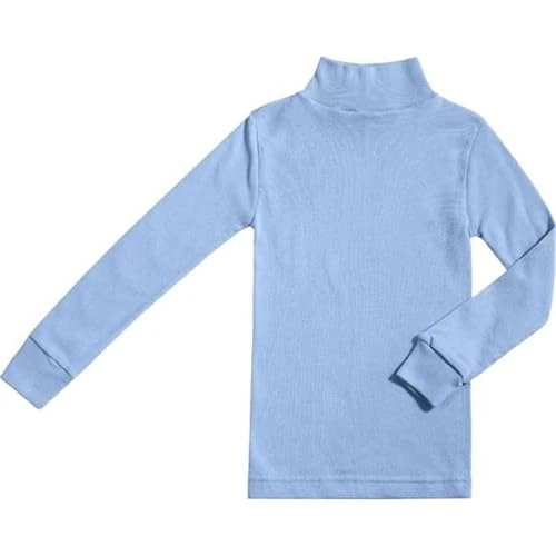 BABIDU Punt NOU Camiseta Interior Niño Niña Cuello Alto Manga Larga | Color celeste, talla 12 años: canalé elástico que acompaña cada movimiento. Perfecta como base de disfraz.