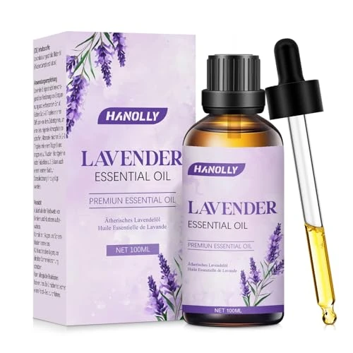 Tijdelijke aanbieding: HANOLLY Lavendel Etherische Olie 100 Ml, Natuurlijke Etherische Oliën voor Diffuser, Luchtbevochtiger, Kaars, Zeep Maken, Premium Kwaliteit Lavendelolie voor de Huid, Massage, Slaap, Bad van 9.99 EUR naar 9.99 EUR (korting 0%)