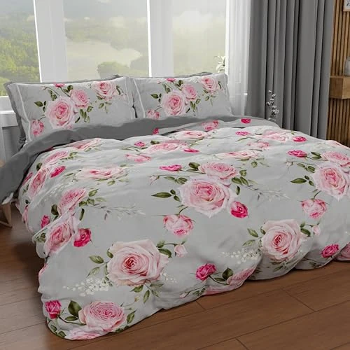Zeitlich begrenztes Angebot: Petti Artigiani Italiani - Bettwäsche-Set für Doppelbett Maxi 260 x 240 cm (2 Kissenbezüge 50 x 80 cm inklusive), Bettbezug Mikrofaser mit Digitaldruck mit Blumenmuster 20 02 - Made in Italy von 59.90 € auf 59.90 € (0.00% Raba