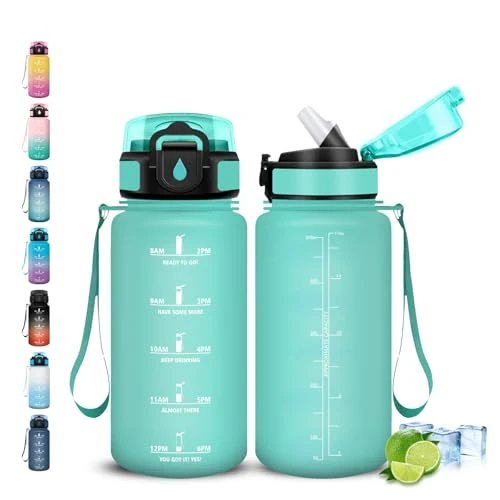 Offerta a tempo: Grsta Borraccia, 500ml Borraccia Bambini, Senza Perdite, Borraccie con Cannuccia, Facile da Trasportare, Borraccie Graduata, con Chiusura di Sicurezza, Borracce per Scuole, Ufficio, Campeggio - 0.00% da 12.47 € a 12.47 €