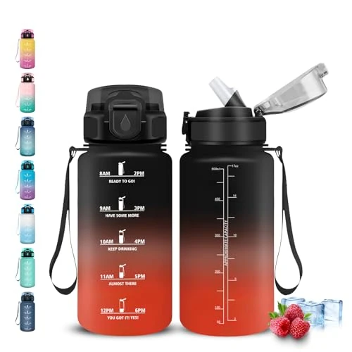 Tijdelijke aanbieding: Grsta Drinkfles voor kinderen, 500 ml, lekvrij, gemakkelijk te reinigen, motiverende drinkflessen met motiverende slogan, drinkflessen voor camping, kantoor, hardlopen, school van 11.64 EUR naar 11.64 EUR (korting 0%)