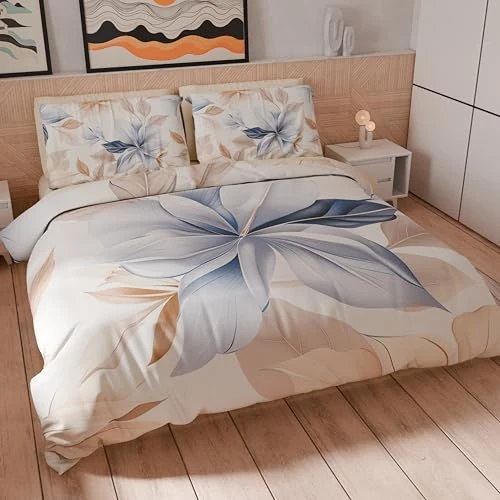 Limited-time offer: PETTI Artigiani Italiani - Microfibre Duvet Cover Set, Floral 25 164, 135 x 200 cm + 1 pillowcase 50 x 75 cm - Made in Italy from 31.63 £ to 31.63 £ (save 0.00%)