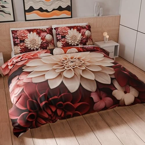 Oferta limitada: Petti Artigiani Italiani - Juego de Funda nórdica Individual de 135 x 200 cm (1 Funda de Almohada de 75 x 50 cm incluida), Juego de Funda nórdica de Microfibra con impresión Digital Floral 05 24 de 36.92 € a 36.92 € (ahorro 0.00%)