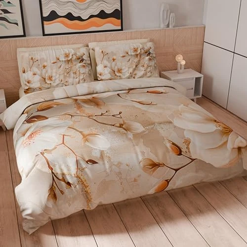 Offerta a tempo: PETTI Artigiani Italiani - Set Copripiumino Singolo 140x200 cm (1 Federa 63x63 cm Inclusa), Parure Copripiumino Microfibra con Stampa Digitale Floreale 25 12 - Made in Italy - 50% da 39.90 € a 19.89 €