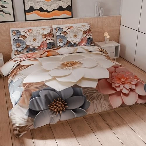 Oferta limitada: Petti Artigiani Italiani - Juego de Funda nórdica de Matrimonio de 230 x 220 cm (2 Fundas de Almohada de 75 x 50 cm Incluidas), Juego de Funda nórdica de Microfibra con impresión Digital Floral 05 1 de 21.36 € a 21.36 € (ahorro 0.00%)
