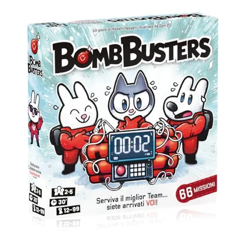 Bomb Busters – Coöperatief spel voor volwassenen en kinderen vanaf 12 jaar – 66 missies met toenemende moeilijkheidsgraad – strategiespel – 2-5 spelers – Italiaanse editie