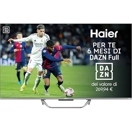 Haier QLED 4K UHD H50Q80FUX - 50", Smart TV, Google TV, Dolby Atmos y Dolby Vision, HDR 10+, Smart Remote Control, Google Assistant, Bluetooth 5.1, DBX TV, HDMI 2.1 x 4, Sin Marcos, 2025