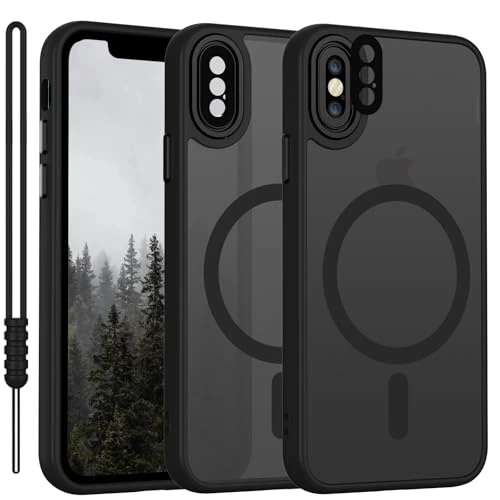 Oferta limitada: YUANDMI Funda magnética para iPhone XS compatible con MagSafe, funda para iPhone X/XS translúcida mate Case Ultra-delgada silicona antideslizante resistente a los arañazos, negro de 14.00 € a 14.00 € (ahorro 0.00%)